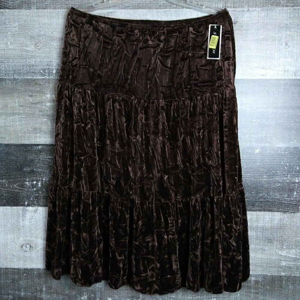 NEW! Large Velvety IN SAN FRANCISCO Midi Skirt
